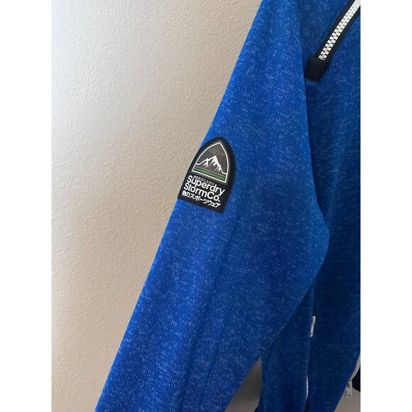 Superdry Storm mens fleece blue double zipper jacket size 2XL - Picture 5 of 7